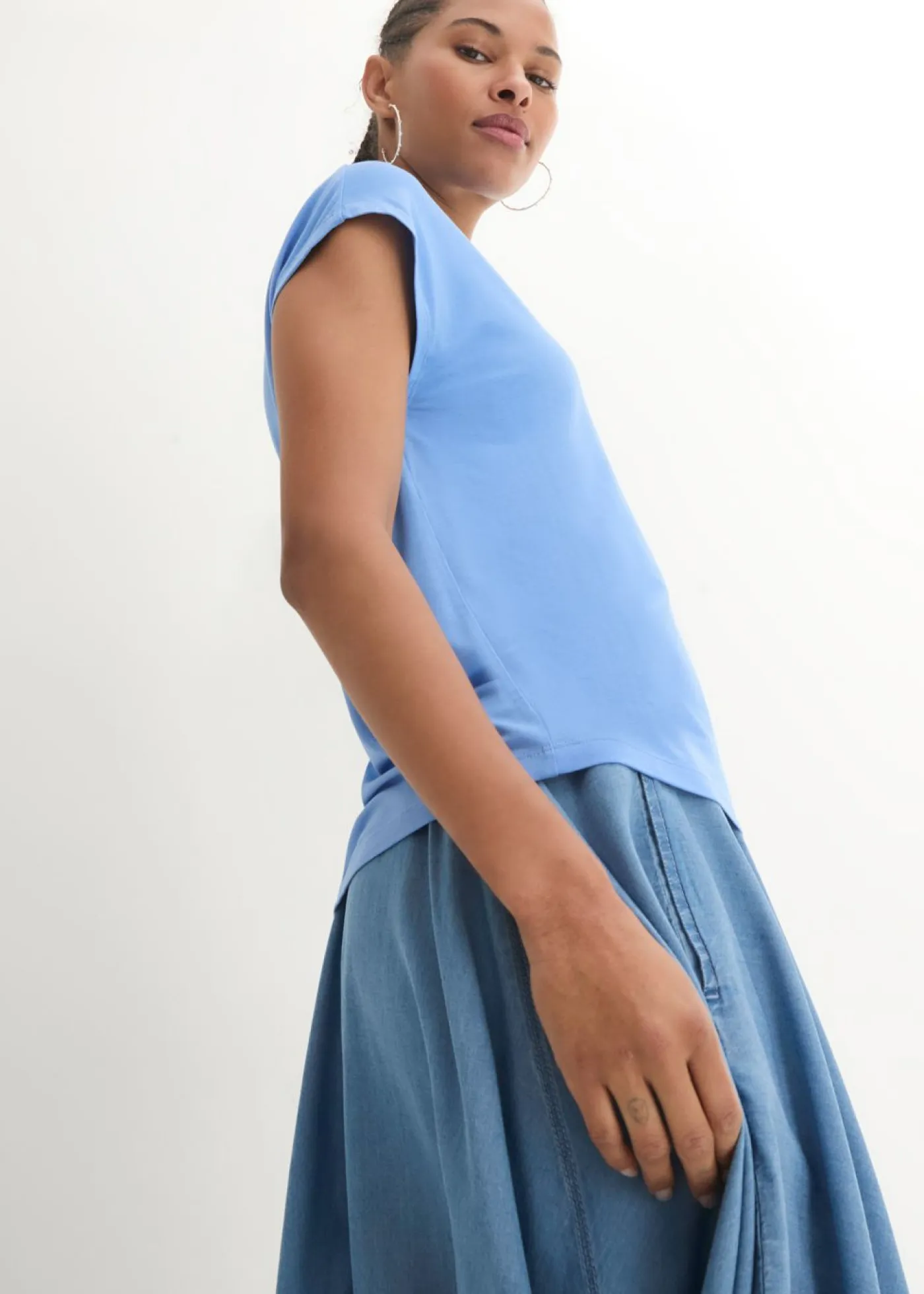 bonprix bonprix Básicos|Camisetas>Camiseta de viscosa suave azul provenzal