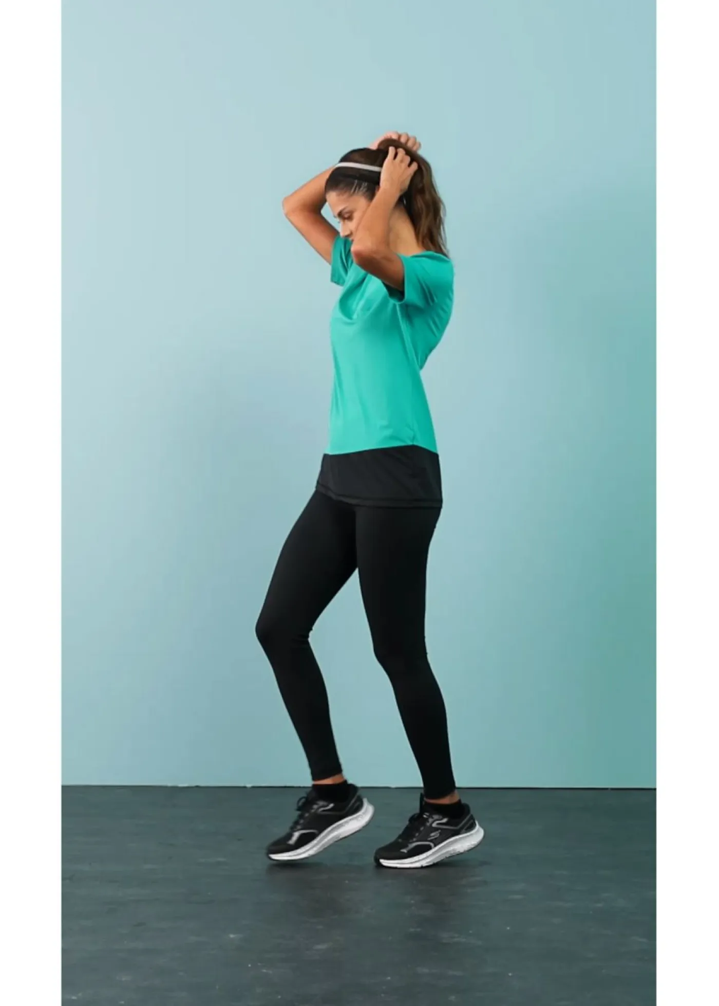 bonprix bonprix Ropa Deportiva|Camisetas>Camiseta deportiva con aspecto estructurado Esmeralda-negro