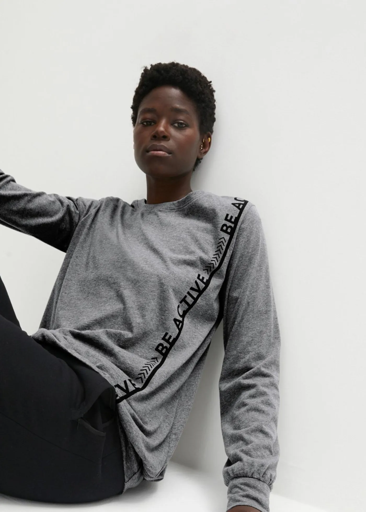 bonprix bonprix Camisetas>Camiseta deportiva holgada Gris jaspeado