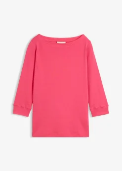 bonprix bonprix Básicos|Camisetas>Camiseta elástica con escote en forma de U fucsia