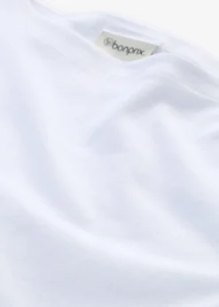 bonprix bonprix Básicos|Camisetas>Camiseta elástica con escote en forma de U Blanco