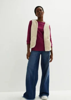 Mujer bonprix bonprix Camiseta elástica con escote en forma de U