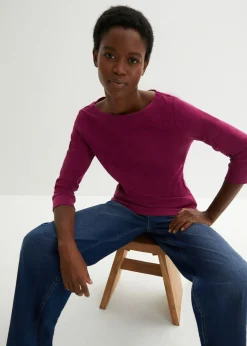 Mujer bonprix bonprix Camiseta elástica con escote en forma de U