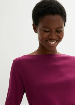 Mujer bonprix bonprix Camiseta elástica con escote en forma de U