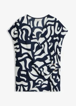 bonprix bonprix Camisetas|Novedades>Camiseta estampada Azul marino-blanco