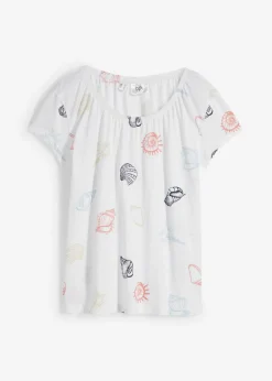 Mujer bonprix bonprix Camiseta estampada de algodón orgánico con cuello redondo