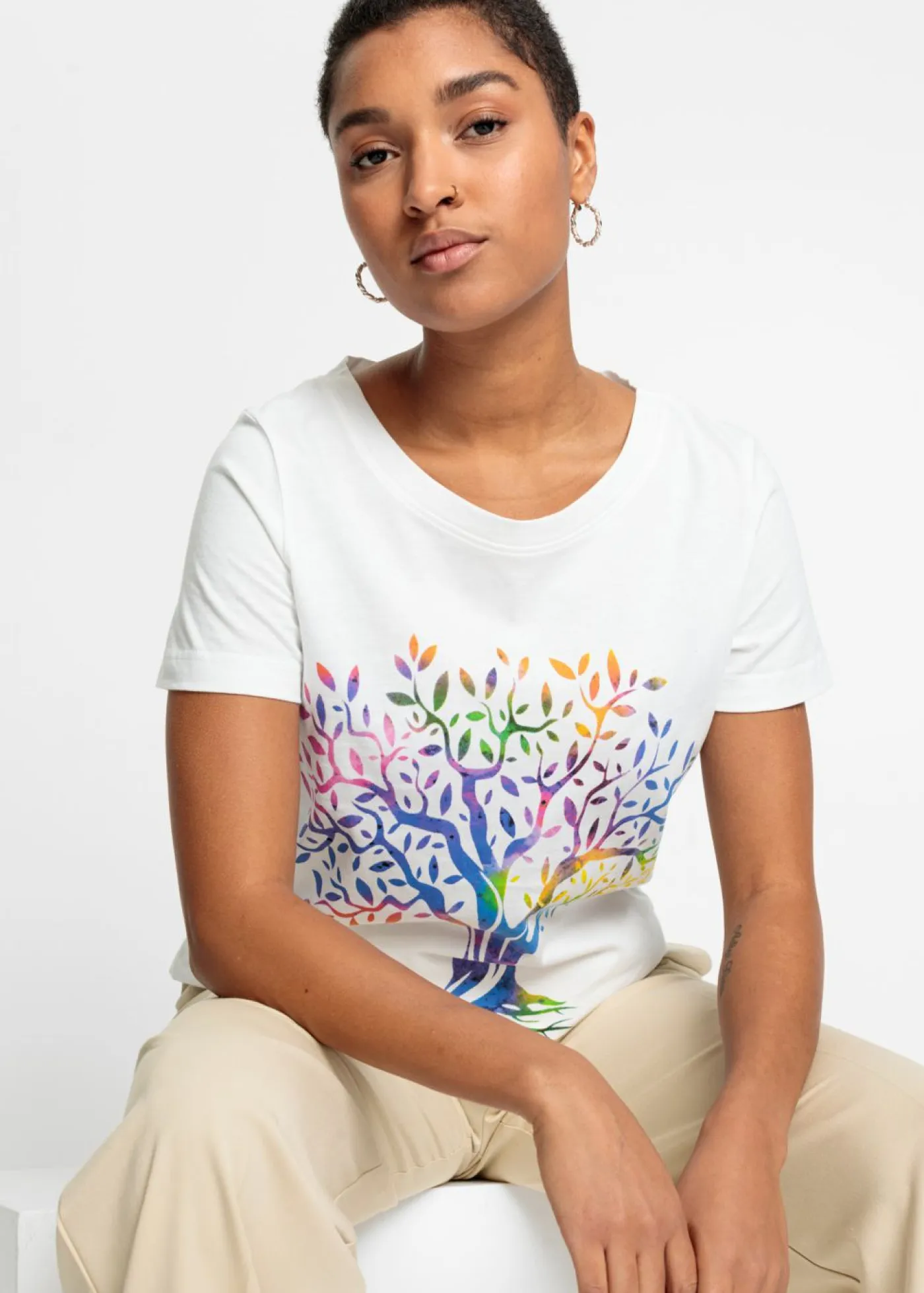 Mujer bonprix bonprix Camiseta estampada de algodón orgánico