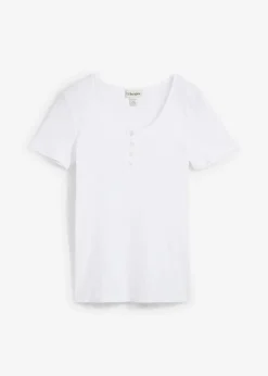 Mujer bonprix bonprix Camiseta henley con algodón orgánico puro