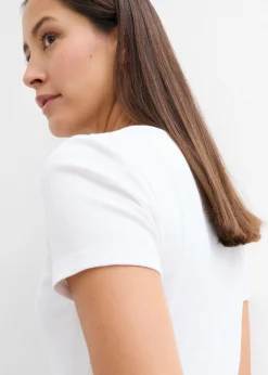 Mujer bonprix bonprix Camiseta henley con algodón orgánico puro