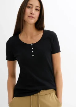 Mujer bonprix bonprix Camiseta henley con algodón orgánico puro