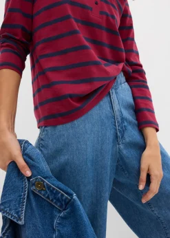 Mujer bonprix bonprix Camiseta henley de algodón orgánico puro