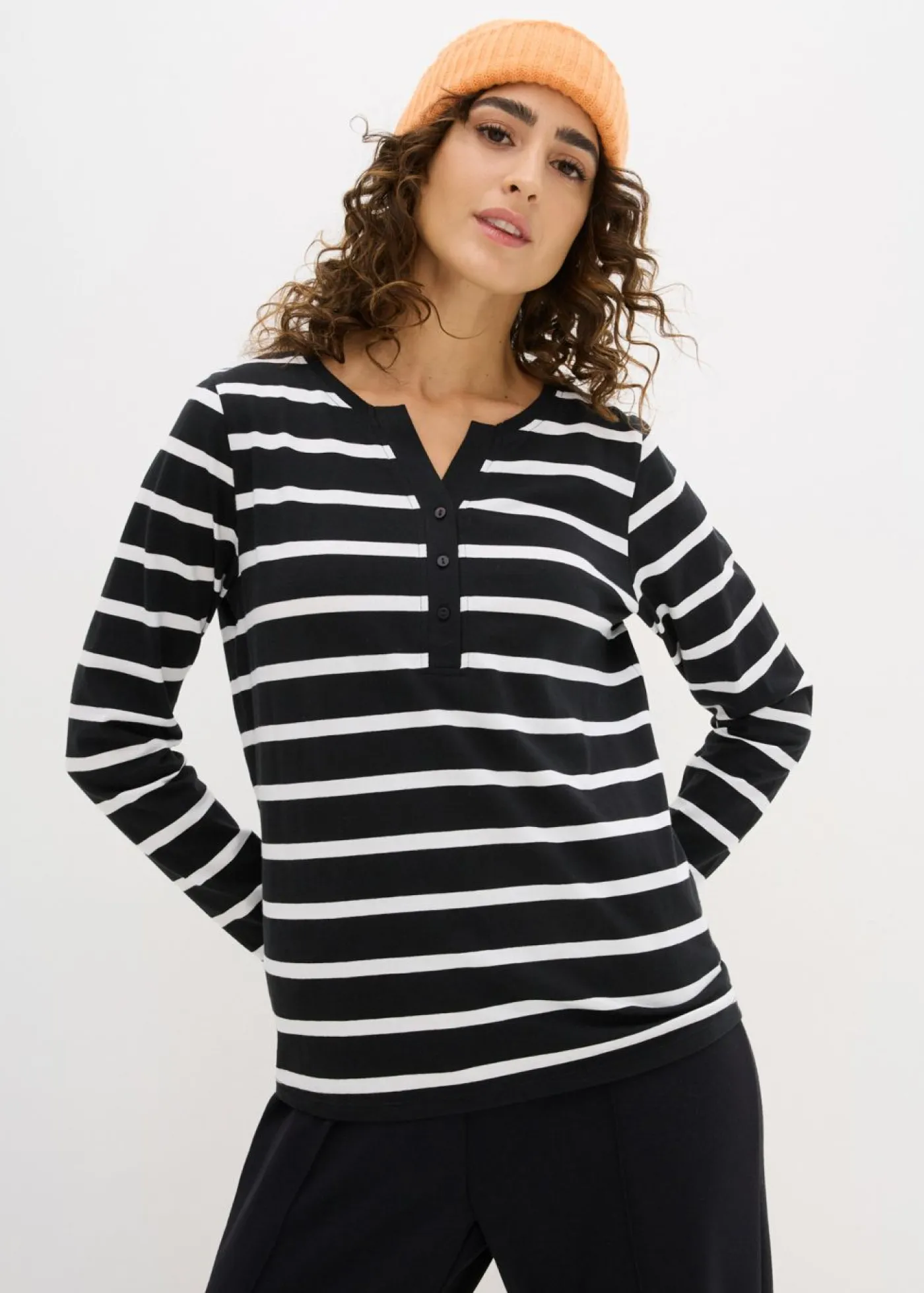 Mujer bonprix bonprix Camiseta henley de algodón orgánico puro