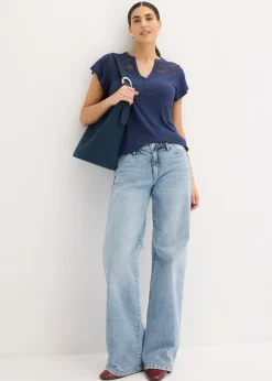 Mujer bonprix bonprix Camiseta henley de mezcla de viscosa