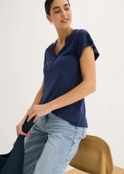 Mujer bonprix bonprix Camiseta henley de mezcla de viscosa