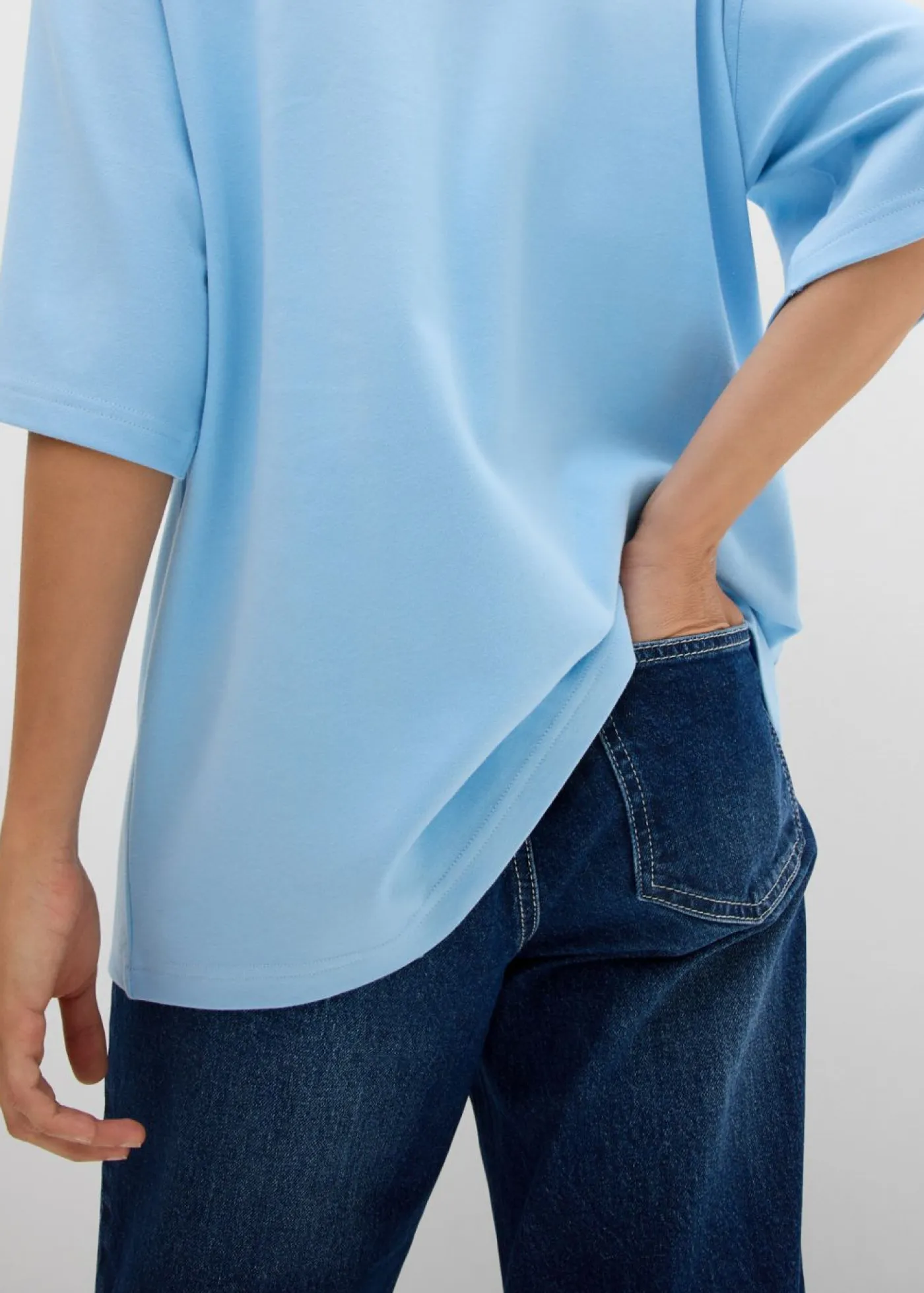 bonprix bonprix Básicos|Camisetas>Camiseta holgada de algodón orgánico puro y pesado Azul claro