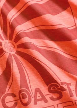 bonprix bonprix Camisetas>Camiseta holgada de algodón orgánico puro Salmón claro