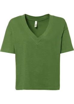 bonprix bonprix Camisetas>Camiseta holgada de algodón orgánico puro verde cactus