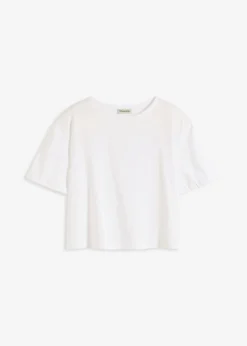bonprix bonprix Camisetas>Camiseta holgada de algodón orgánico puro Blanco