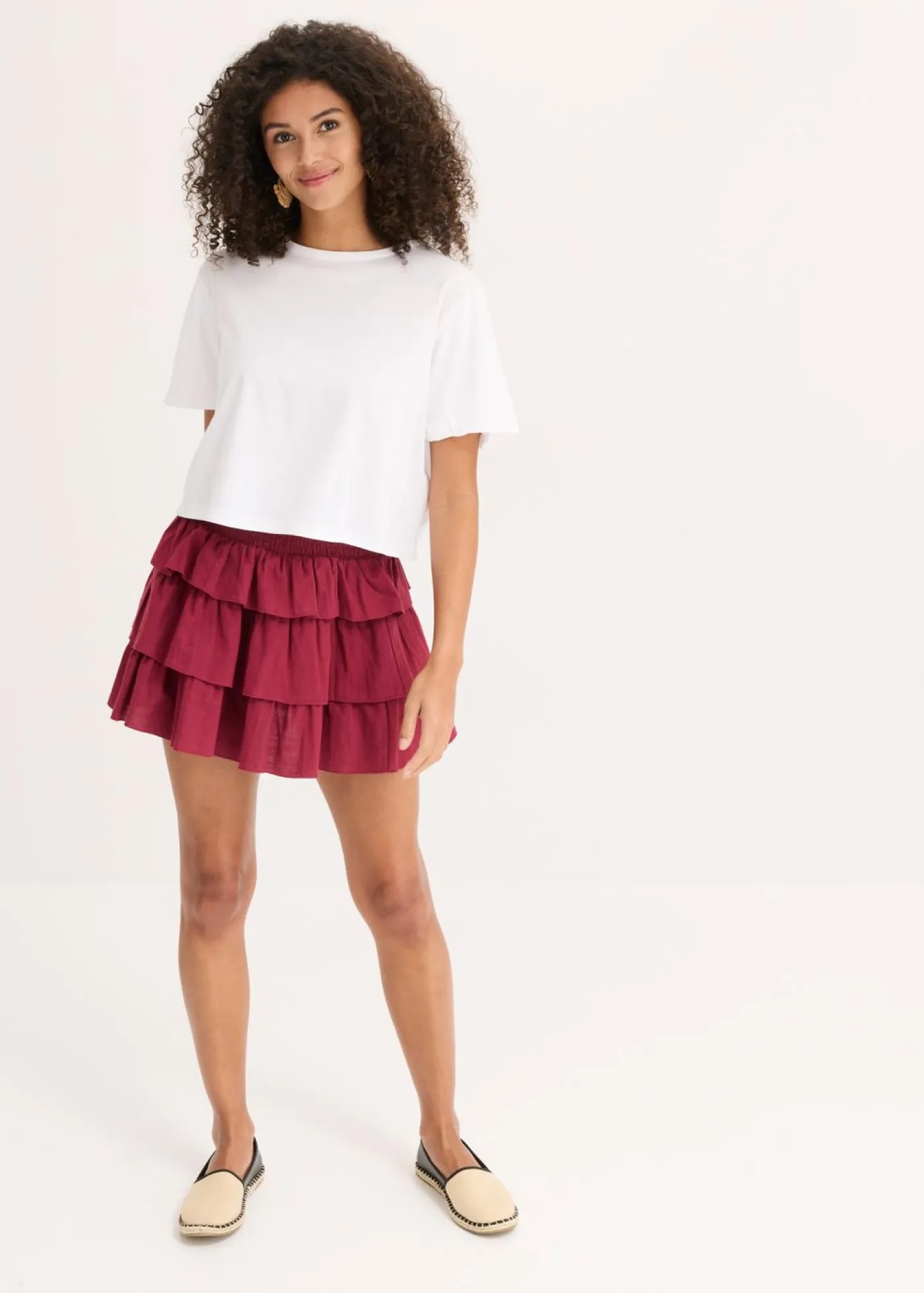 bonprix bonprix Camisetas>Camiseta holgada de algodón orgánico puro Blanco