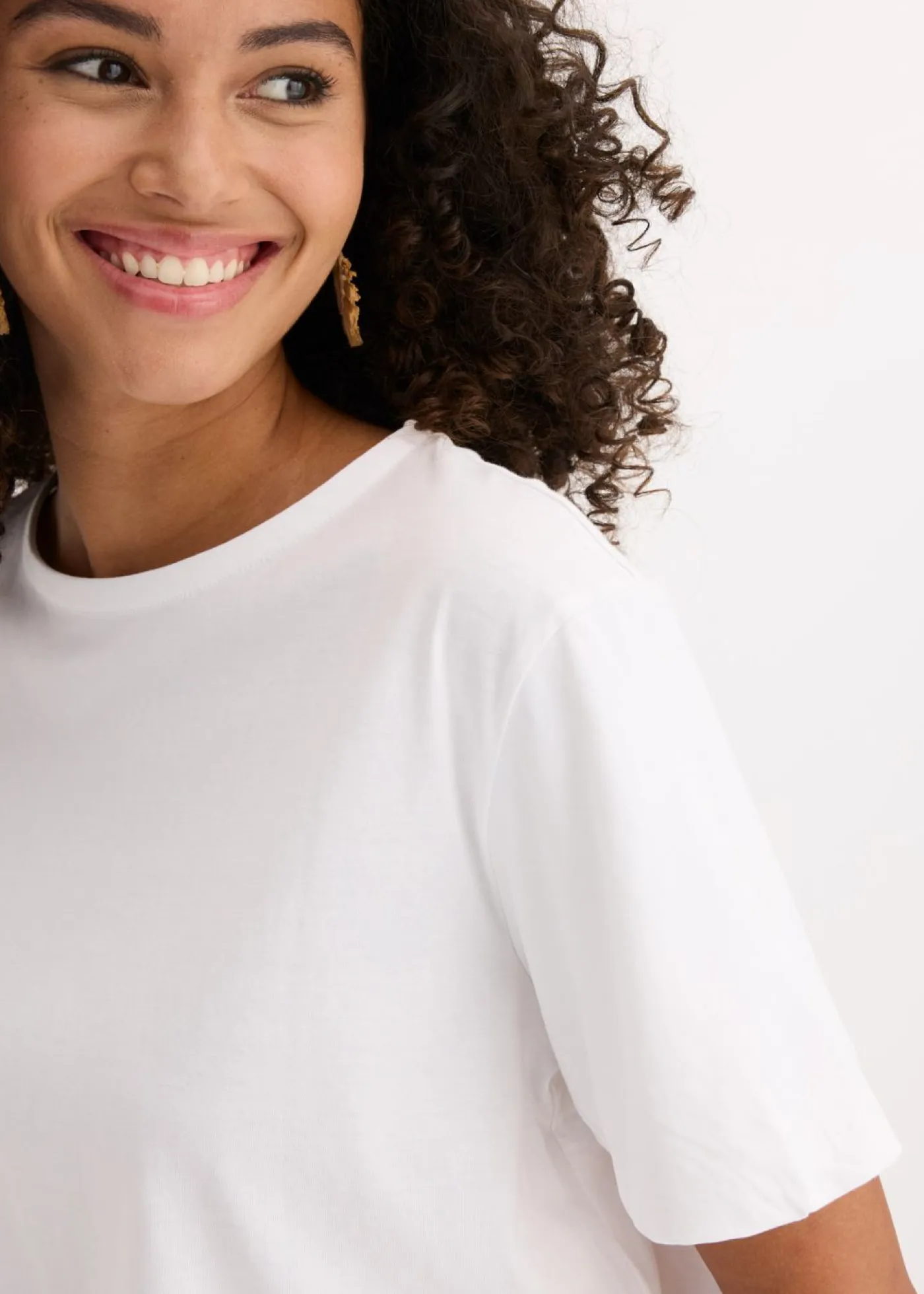 bonprix bonprix Camisetas>Camiseta holgada de algodón orgánico puro Blanco