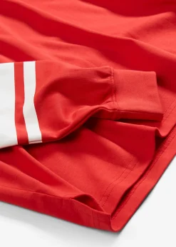 bonprix bonprix Ropa 9 A 16 Años·Camisetas Y Camisas>Camiseta holgada de manga larga de algodón orgánico puro fresa/blanco