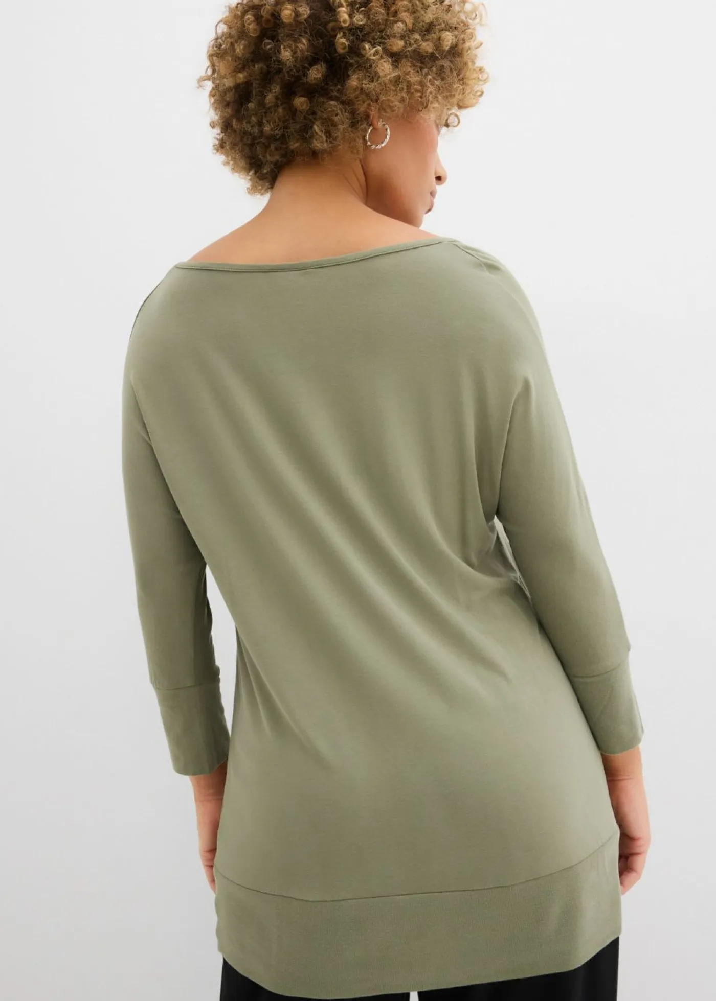 bonprix bonprix Camisetas|Novedades>Camiseta holgada de viscosa fluida Verde oliva
