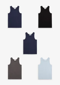 bonprix bonprix Multipack|Niña·Braguitas Y Tops>Camiseta interior (5 unidades) negro-azul suave-azul marino-pizarra