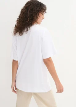 Mujer bonprix bonprix Camiseta larga ancha con cuello en V, manga corta (5 unidades)