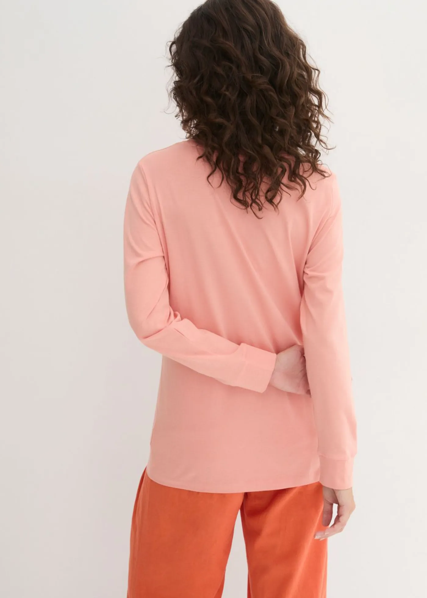 Mujer bonprix bonprix Camiseta larga con cuello redondo, manga larga (5 unidades)