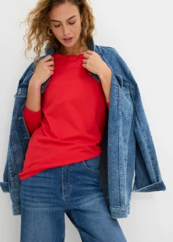 Mujer bonprix bonprix Camiseta larga con cuello redondo, manga larga (5 unidades)