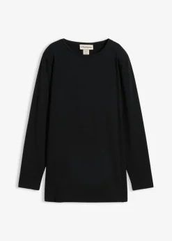 bonprix bonprix Básicos|Camisetas>Camiseta larga de algodón orgánico puro Negro