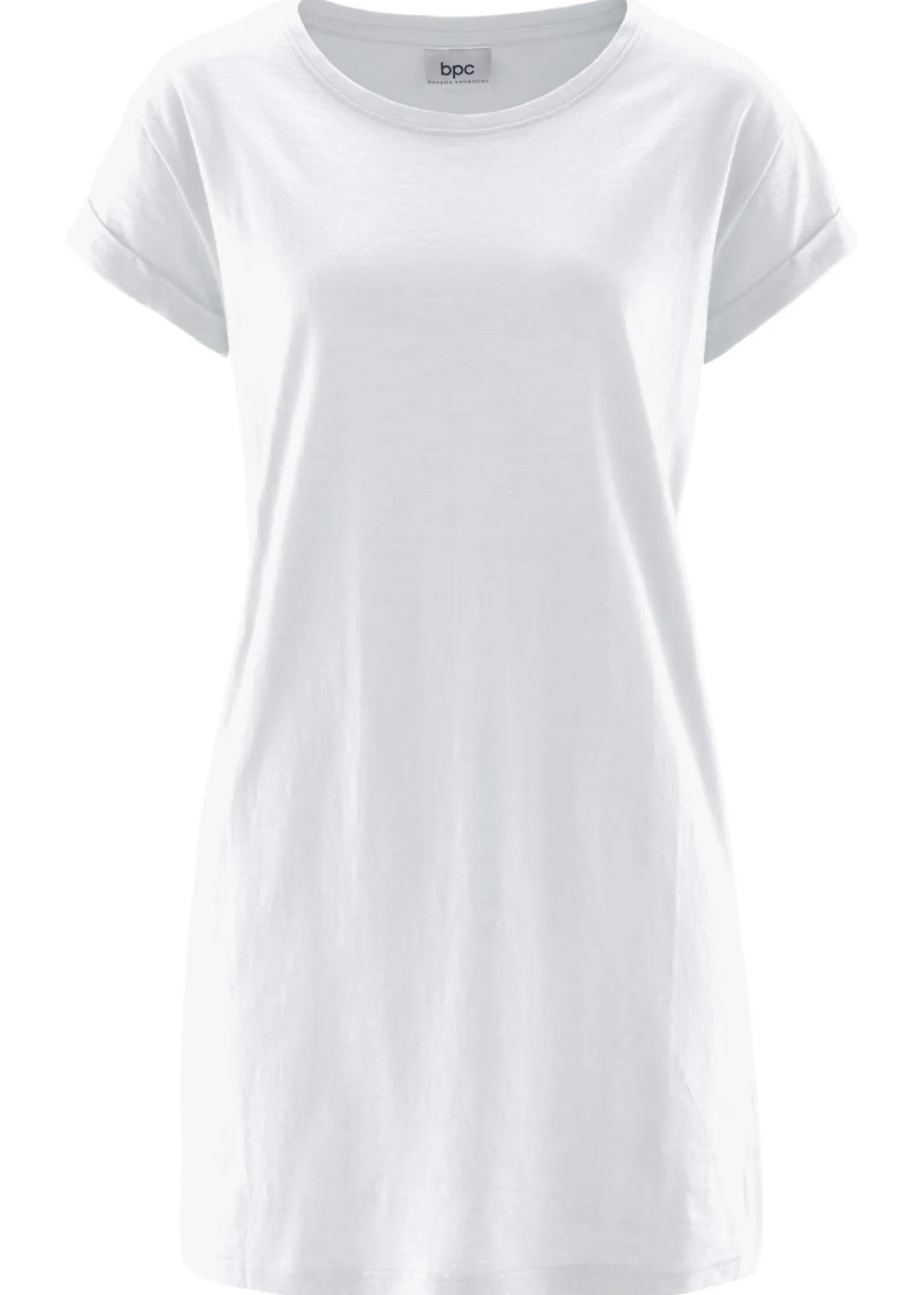 bonprix bonprix Básicos|Camisetas>Camiseta larga de algodón puro Blanco