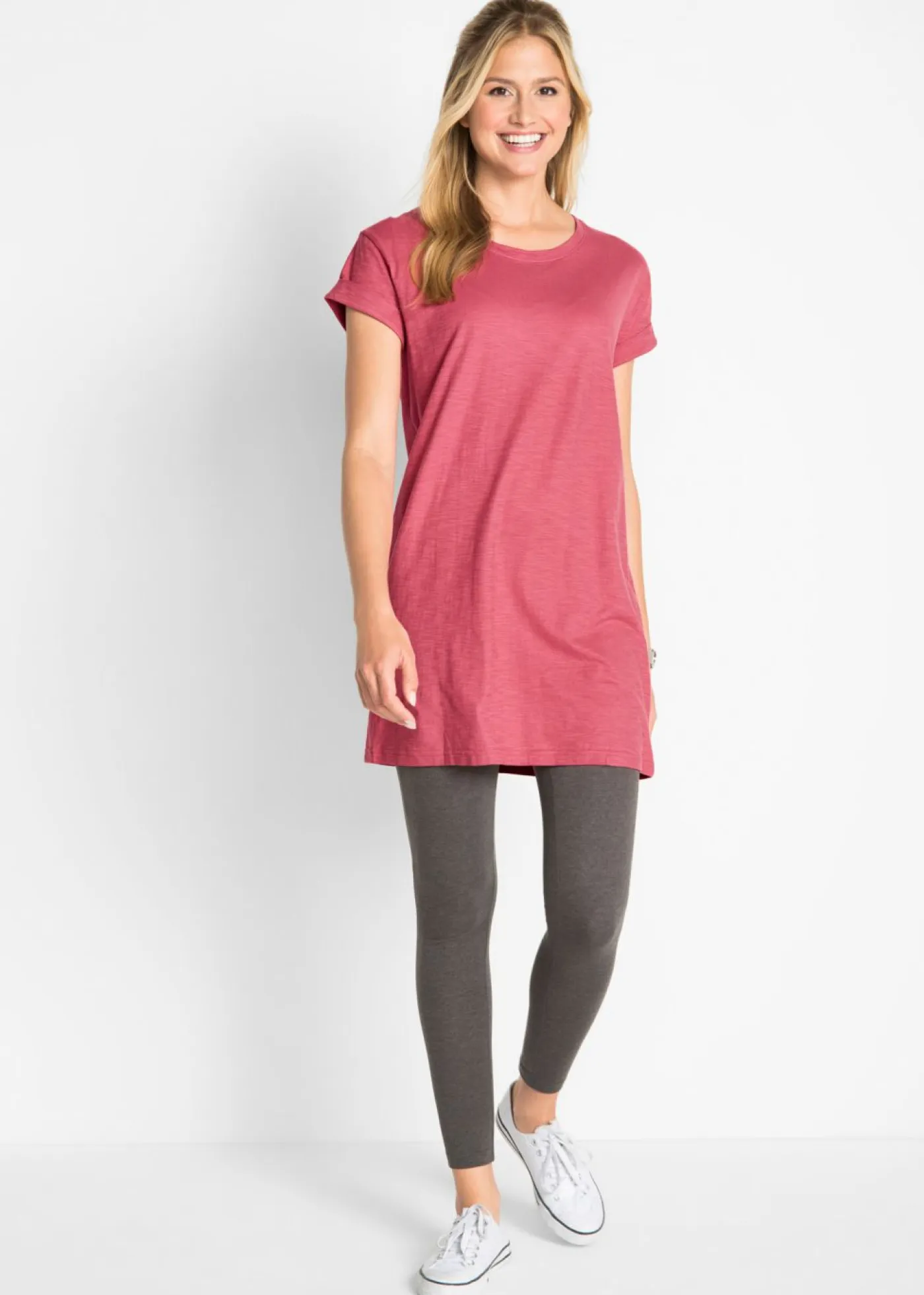 Mujer bonprix bonprix Camiseta larga de algodón puro