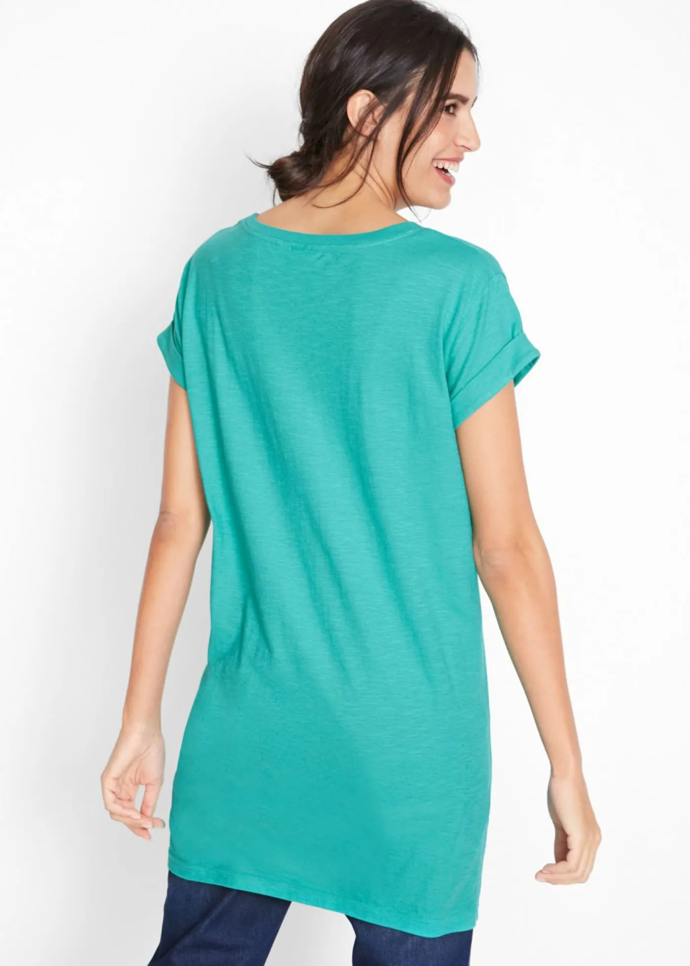 Mujer bonprix bonprix Camiseta larga de algodón puro