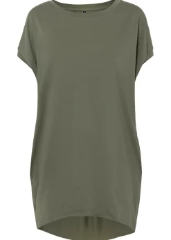 bonprix bonprix Camisetas>Camiseta larga de algodón puro Verde oliva