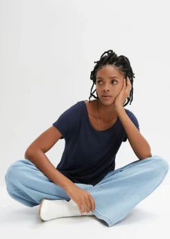 Mujer bonprix bonprix Camiseta larga de suave mezcla de viscosa