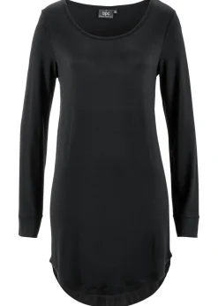 bonprix bonprix Camisetas>Camiseta larga de viscosa con manga larga Negro