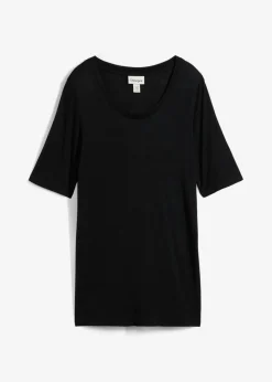 bonprix bonprix Básicos|Camisetas>Camiseta larga de viscosa suave Negro