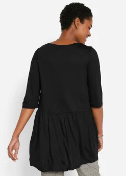 Mujer bonprix bonprix Camiseta larga de viscosa con volante