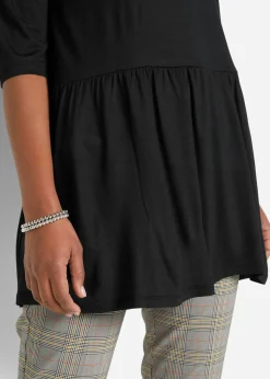 Mujer bonprix bonprix Camiseta larga de viscosa con volante