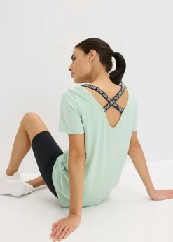 Mujer bonprix bonprix Camiseta larga deportiva con espalda abierta