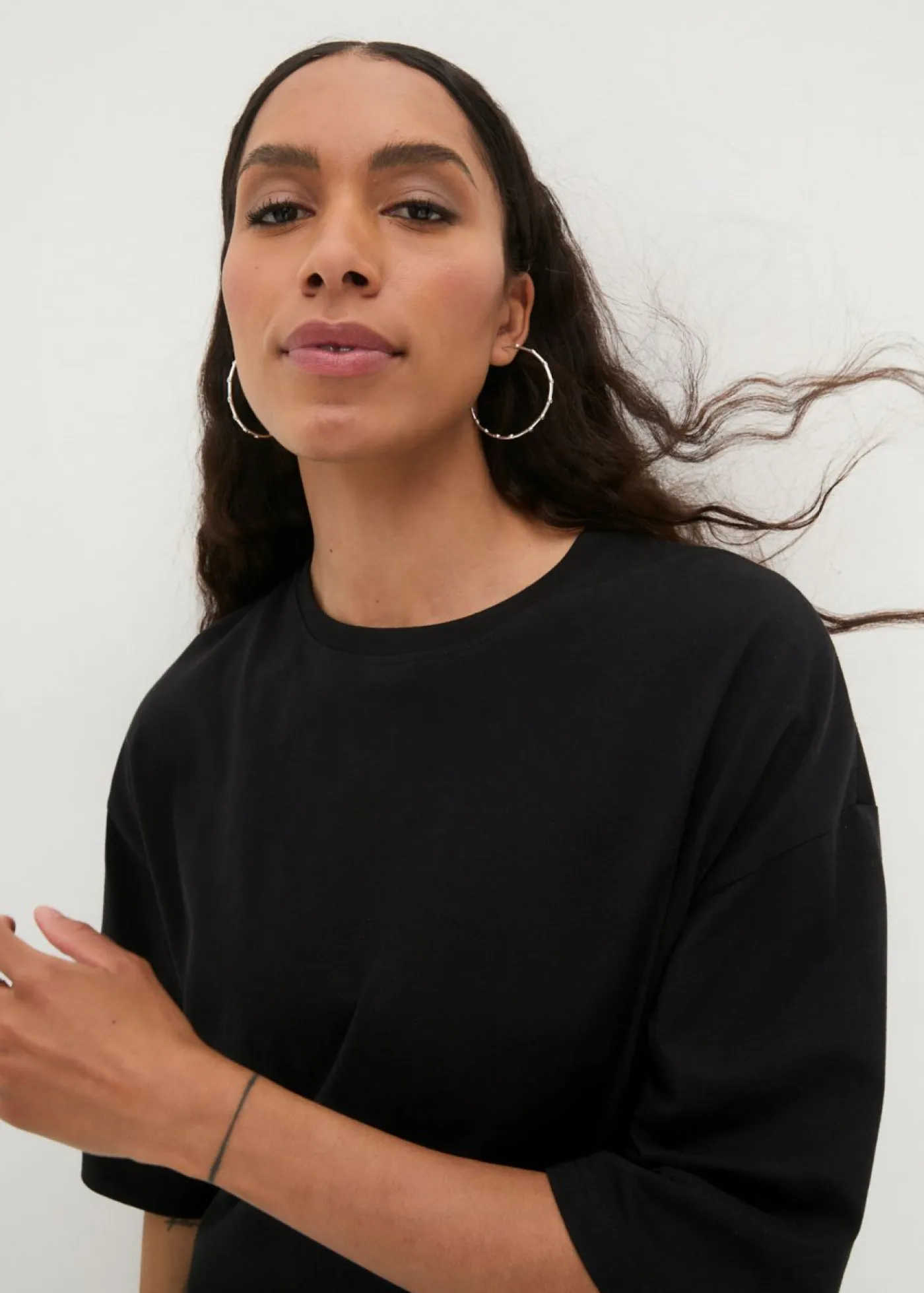 Mujer bonprix bonprix Camiseta larga holgada de algodón orgánico puro