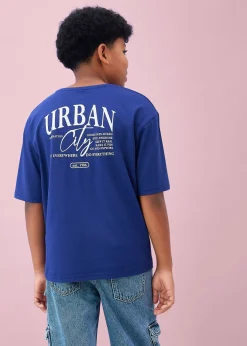 Niños bonprix bonprix Camiseta oversize con estampado en la espalda, de algodón orgánico puro
