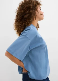 Mujer bonprix bonprix Camiseta oversize, corta, de algodón orgánico puro y pesado