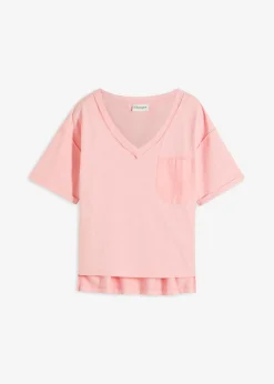 bonprix bonprix Camisetas|Novedades>Camiseta oversize de algodón puro rosa pálido