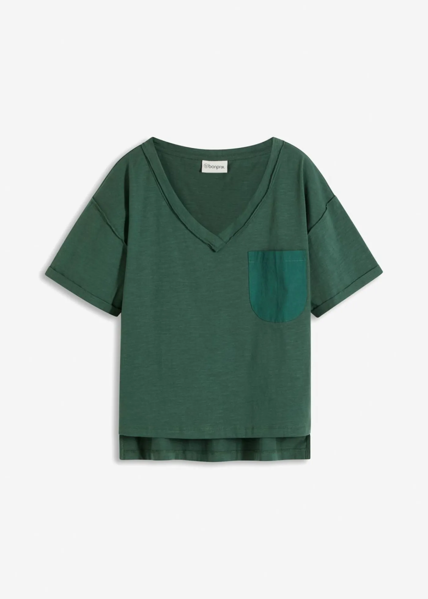 bonprix bonprix Camisetas|Novedades>Camiseta oversize de algodón puro verde sombra