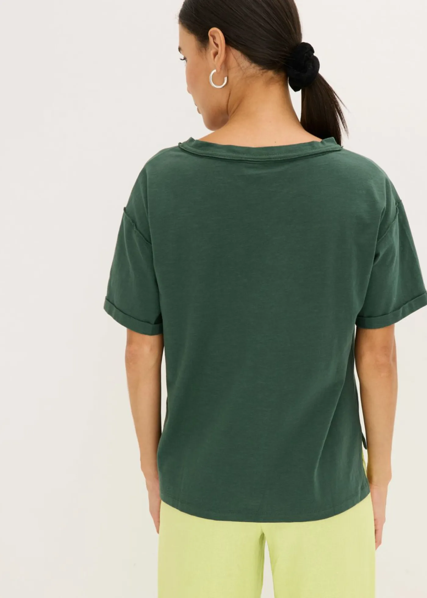 bonprix bonprix Camisetas|Novedades>Camiseta oversize de algodón puro verde sombra