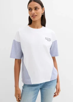 Mujer bonprix bonprix Camiseta oversize de mezcla de algodón