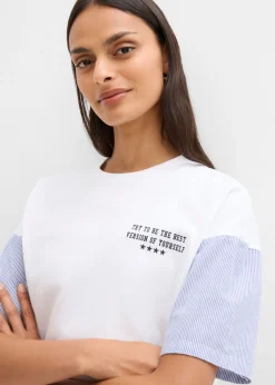 Mujer bonprix bonprix Camiseta oversize de mezcla de algodón