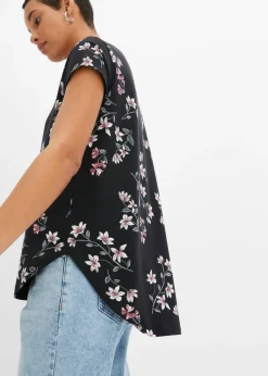 Mujer bonprix bonprix Camiseta oversize de mezcla de algodón